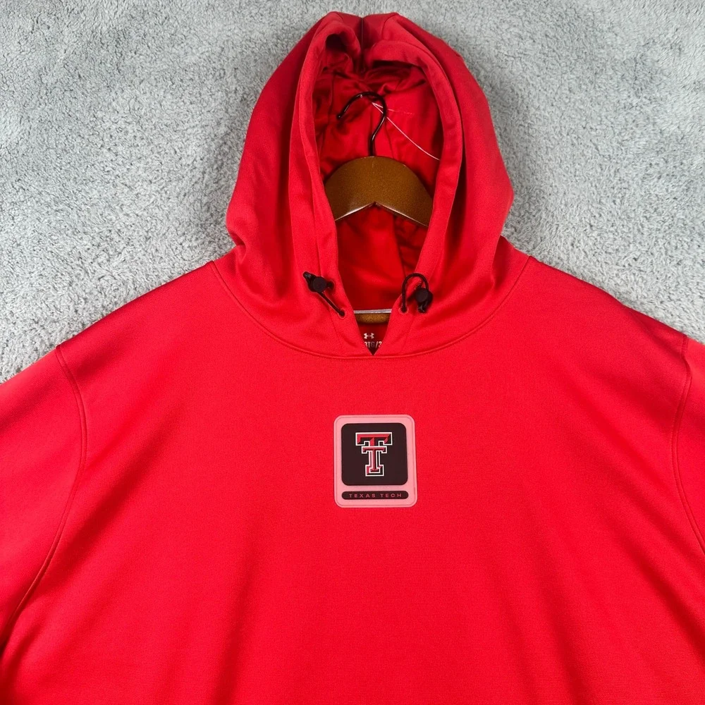 Texas Tech Red Raiders Under Armour Hoodie Mens 3XL Red Fleece Football Pullover